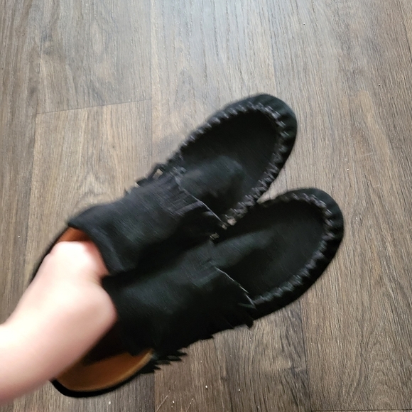 Five Tribe Leather Black Moccasins Boots Size 8m - Picture 4 of 5